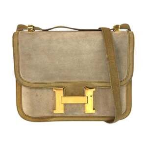 HERMES Vintage Constance 23 Beige Khaki Gold Hardware Nubuck Doblis Shoulder ...